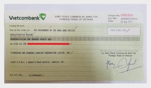 Cách viết Séc Vietcombank rút tiền tại phòng giao dịch