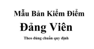 Bản tự kiểm điểm của người xin vào đảng