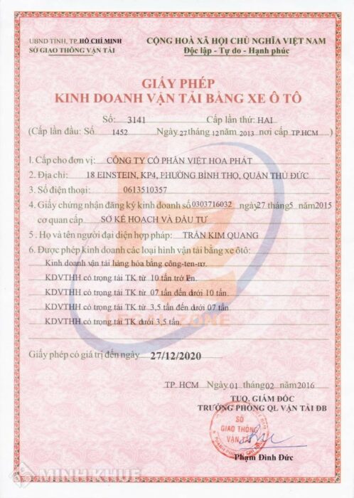 Hướng dẫn làm giấy phép kinh doanh vận tải năm 2026