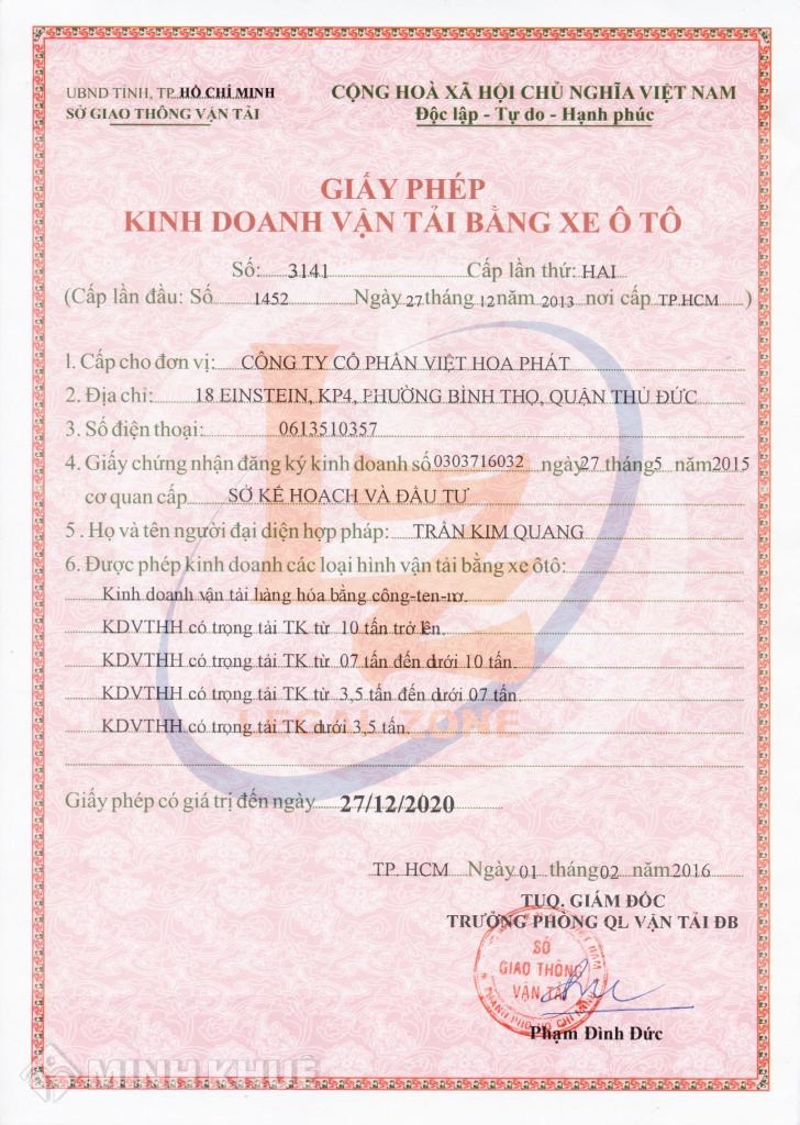 Hướng dẫn làm giấy phép kinh doanh vận tải năm 2026