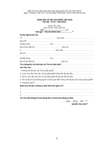 đơn yêu cầu giải quyết việc dân sự