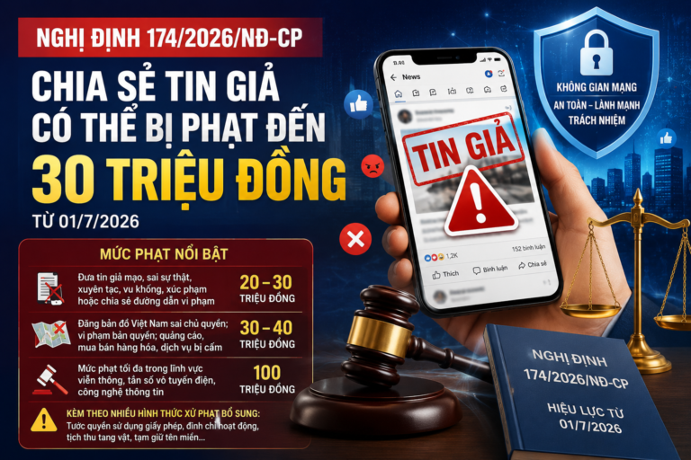 Chia sẻ tin giả có thể bị phạt đến 30 triệu đồng theo Nghị định 174:2026:NĐ-CP