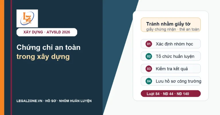 Chứng chỉ an toàn trong xây dựng năm 2026: ai phải học, hồ sơ và thời hạn