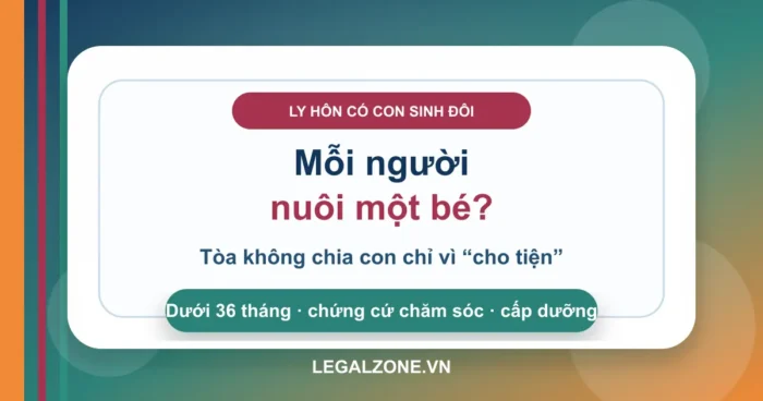 Ly hôn có con sinh đôi: cha có được nuôi một bé không?