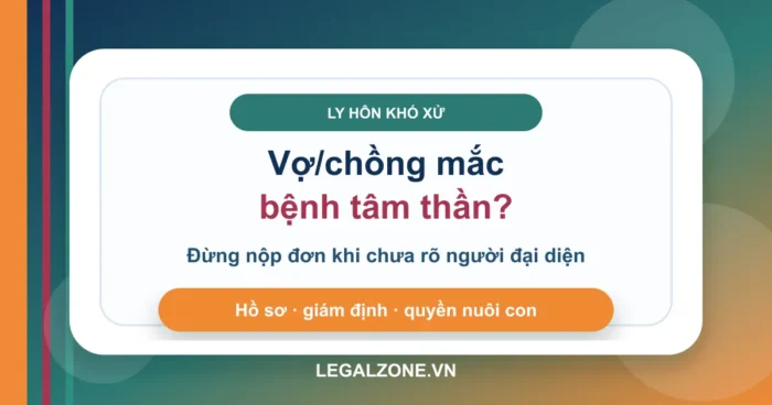 Ly hôn khi vợ/chồng mắc bệnh tâm thần: ai nộp đơn, hồ sơ và quyền nuôi con
