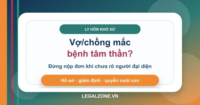 Ly hôn khi vợ/chồng mắc bệnh tâm thần: ai nộp đơn, hồ sơ và quyền nuôi con