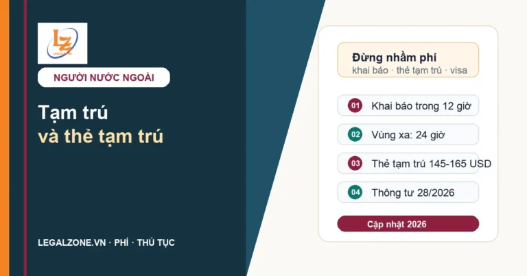 Phí đăng ký tạm trú cho người nước ngoài năm 2026