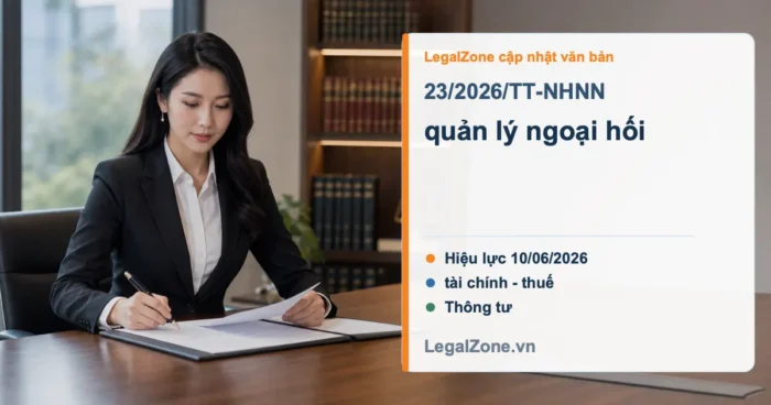 Thông tư 23/2026/TT-NHNN: quản lý ngoại hối