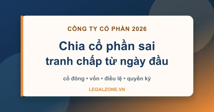 Thành lập công ty cổ phần 2026: tránh tranh chấp cổ đông