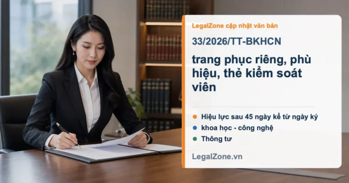 Thông tư 33/2026/TT-BKHCN: trang phục riêng, phù hiệu, thẻ kiểm soát viên