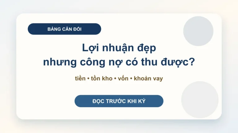 Bảng cân đối kế toán: giám đốc nên đọc gì để phát hiện rủi ro công nợ, hàng tồn và vốn?