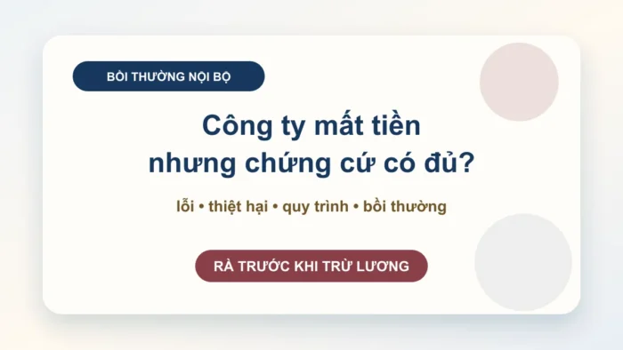 Bồi thường thiệt hại cho công ty: chứng cứ
