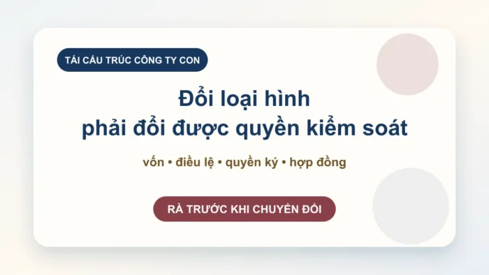 Chuyển đổi công ty con sang TNHH một thành viên