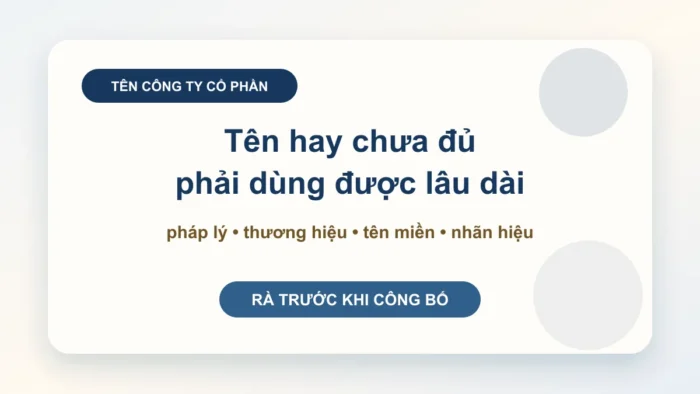 Đặt tên và thay đổi tên công ty cổ phần