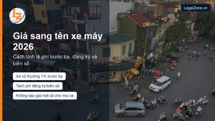 Giá sang tên xe máy 2026: cách tính phí cần nộp
