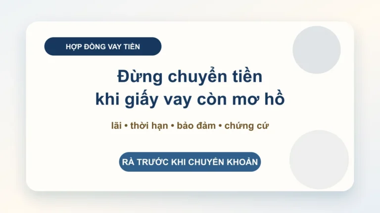 Hợp đồng cho vay tiền: viết rõ lãi, thời hạn, tài sản bảo đảm và cách đòi nợ trước khi chuyển khoản