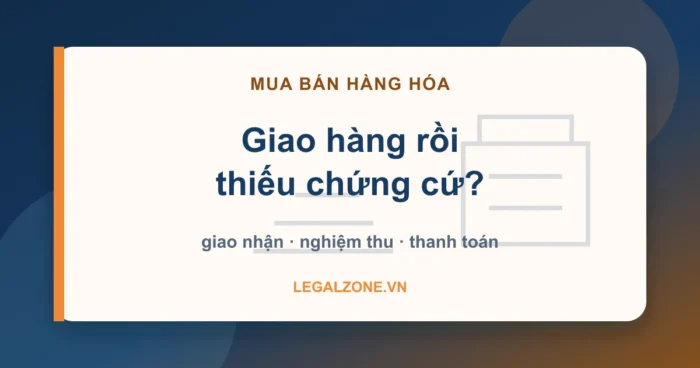 Hợp đồng mua bán hàng hóa doanh nghiệp - giao hàng rồi thiếu chứng cứ - LegalZone