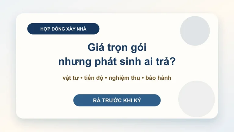 Hợp đồng xây nhà cấp 4: đừng ký khi chưa khóa tiến độ, vật tư, phát sinh và bảo hành
