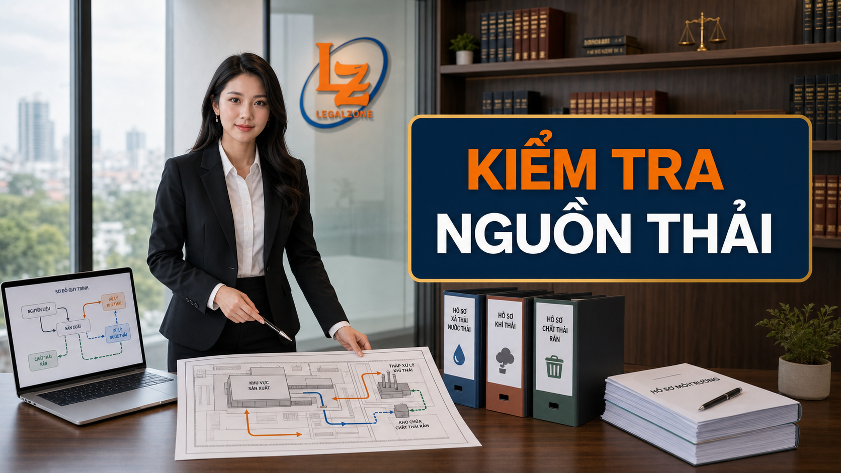 Chuyên viên LegalZone phân loại nguồn thải nước thải khí thải và chất thải rắn