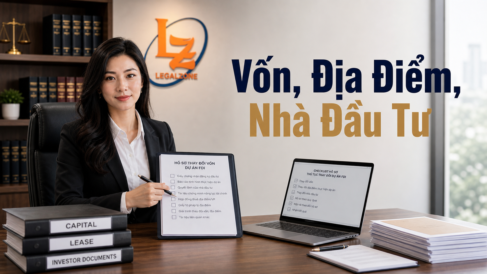 Chuyên viên LegalZone kiểm tra vốn địa điểm và nhà đầu tư trước khi điều chỉnh dự án FDI
