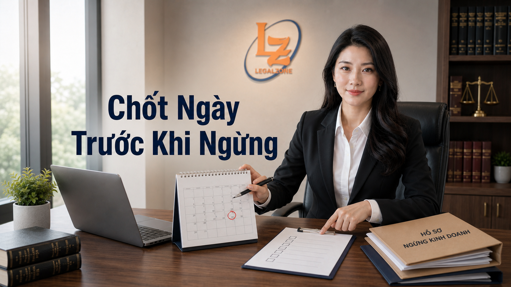 Chuyên viên LegalZone kiểm tra lịch và thời điểm nộp hồ sơ tạm ngừng kinh doanh