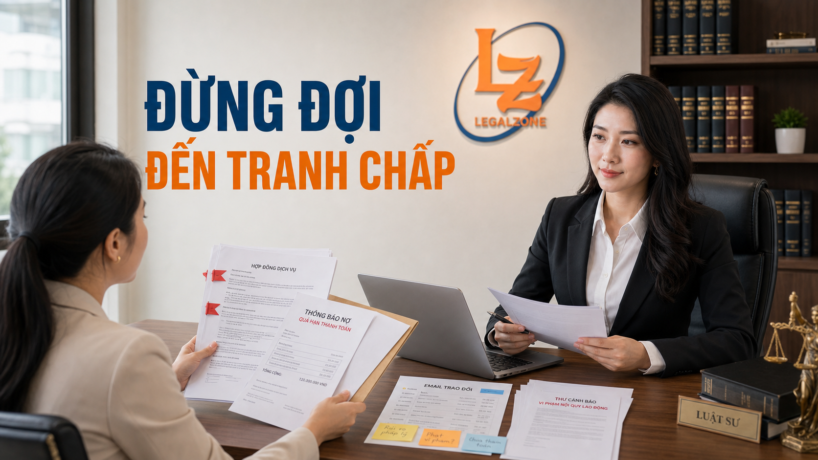 Chuyên viên LegalZone xem hợp đồng công nợ hồ sơ lao động và dấu hiệu tranh chấp của doanh nghiệp