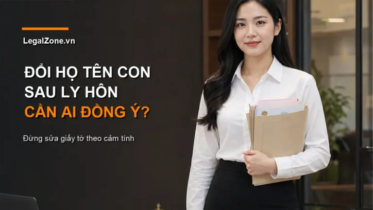 Sau ly hôn đổi họ tên, giấy tờ học tập của con có cần bên kia đồng ý không?