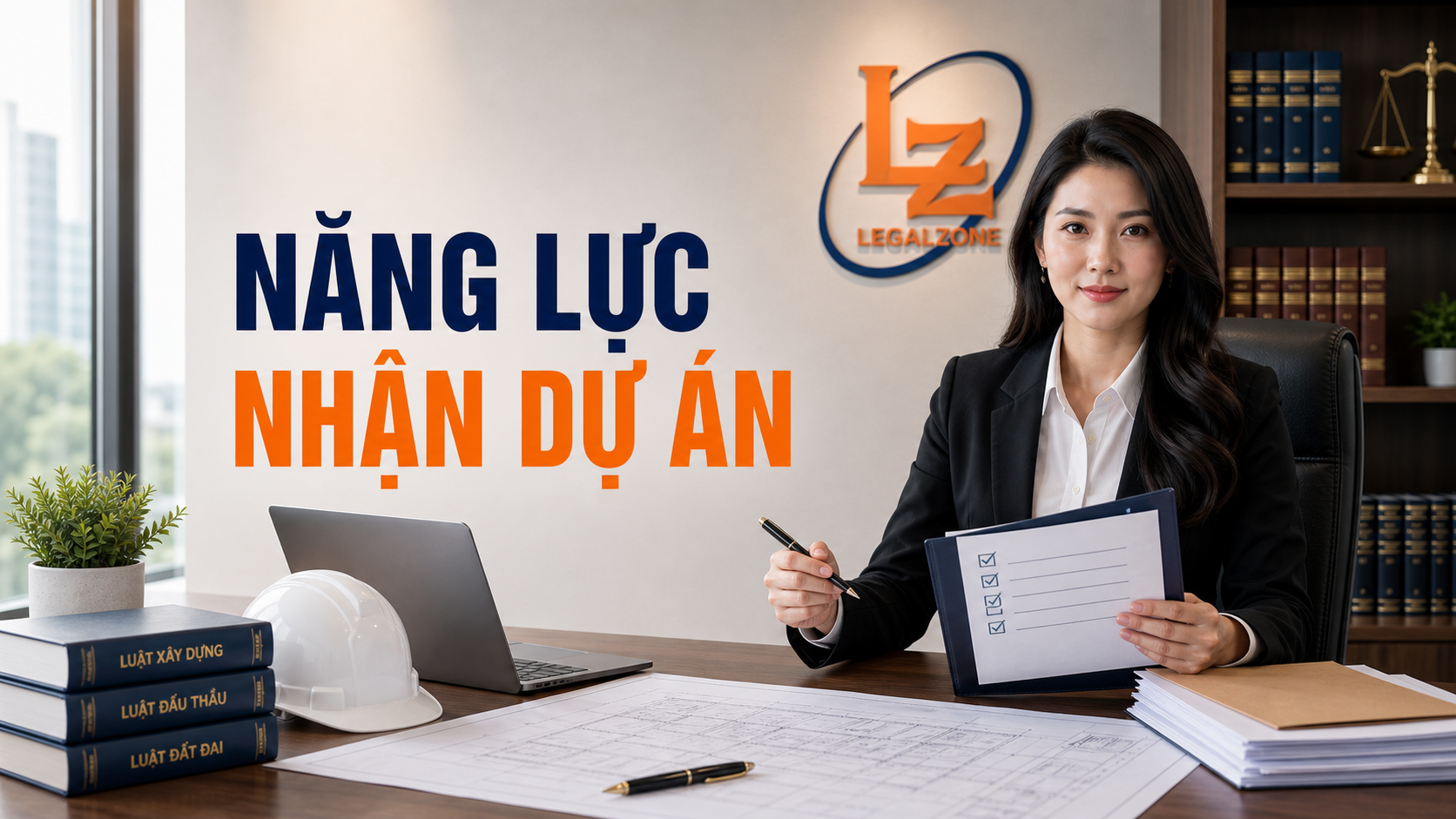 Chuyên viên LegalZone kiểm tra năng lực nhận dự án của công ty xây dựng sau khi thành lập