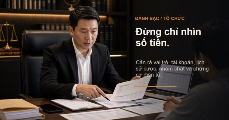 Luật sư bào chữa tội đánh bạc, tổ chức đánh bạc: rà số tiền, vai trò, tài khoản