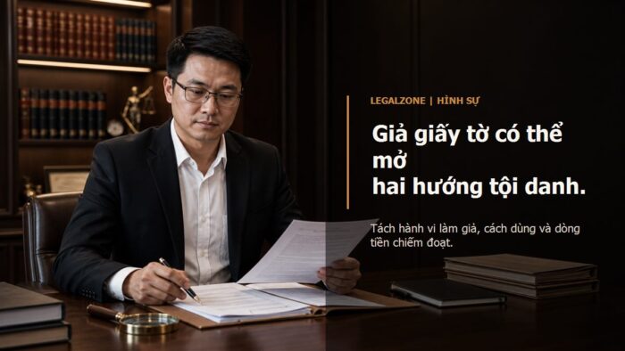 Làm giả giấy tờ và lừa đảo: khi nào bị xử lý cả Điều 341 và Điều 174?