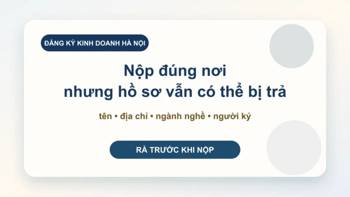 Phòng Đăng ký kinh doanh Hà Nội: hồ sơ