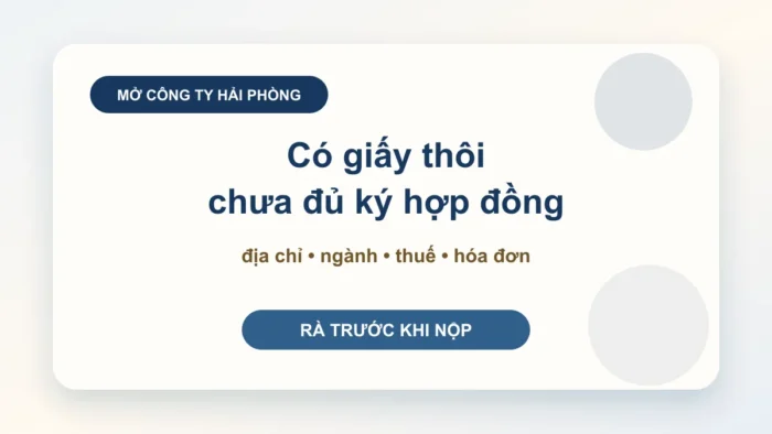 Thành lập công ty tại Hải Phòng