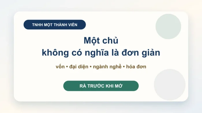 Thành lập công ty TNHH một thành viên