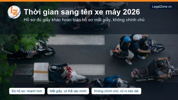 Thời gian sang tên xe máy 2026: bao lâu thì xong?