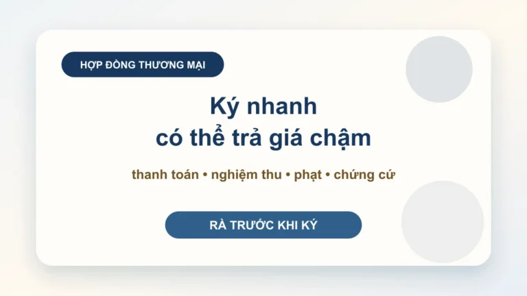Tư vấn hợp đồng thương mại: kiểm tra rủi ro thanh toán, giao hàng và phạt vi phạm trước khi ký