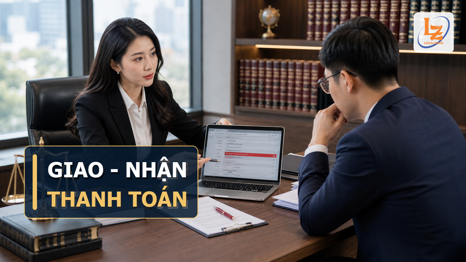 Chuyên viên LegalZone kiểm tra chứng từ giao nhận và thanh toán trong hồ sơ công nợ doanh nghiệp