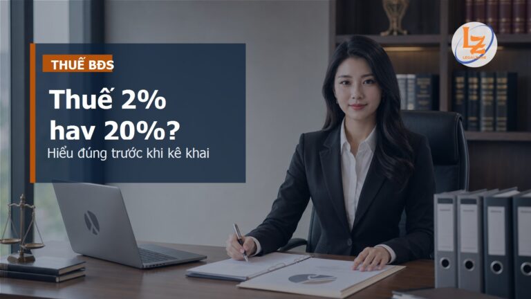 Thuế TNCN chuyển nhượng bất động sản: hiểu đúng mức 2% và thông tin 20%